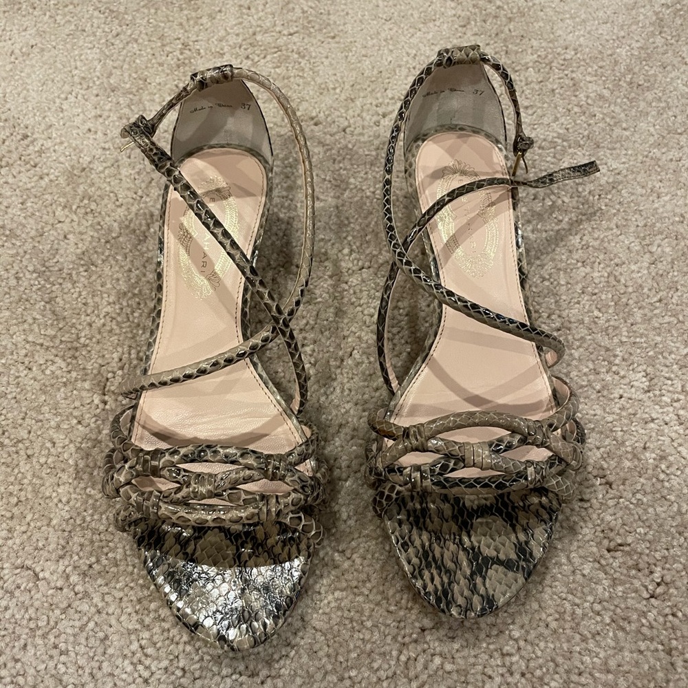 Elie Tahari Snakeskin Wedge Sandals